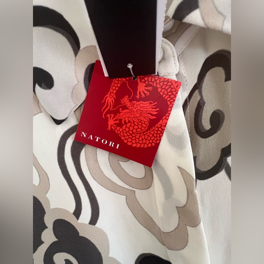 Natori Black and White Graphic Button Down Shirt - Picture 8 of 10